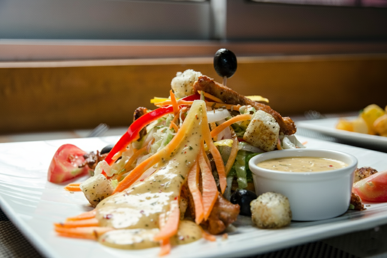 Cowboy Butter Chicken and Veg Salad.