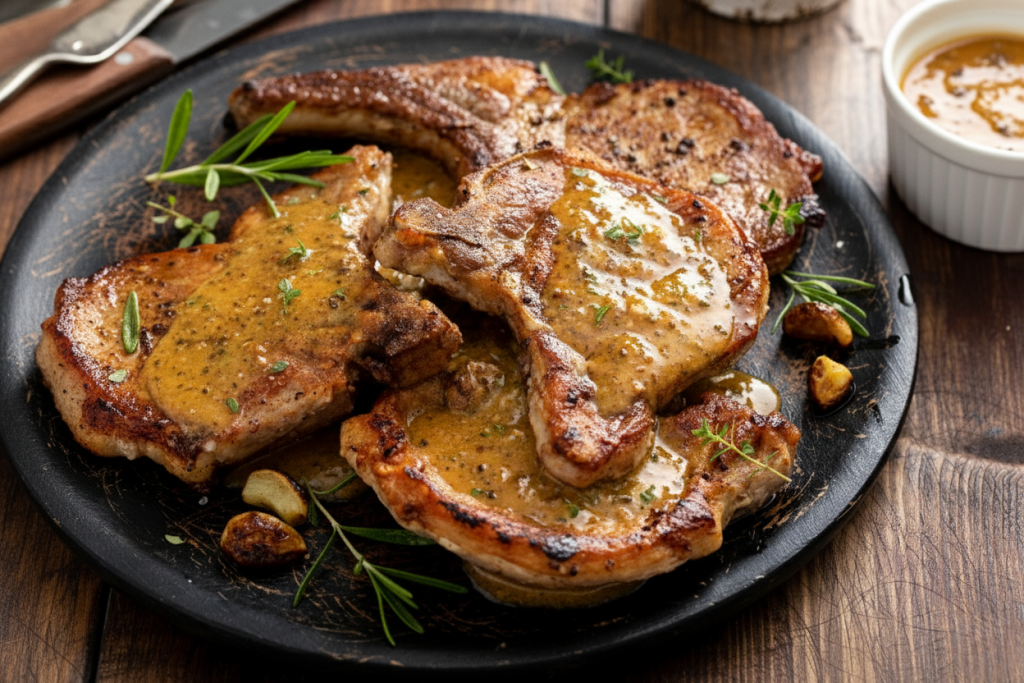 cowboy butter pork chops