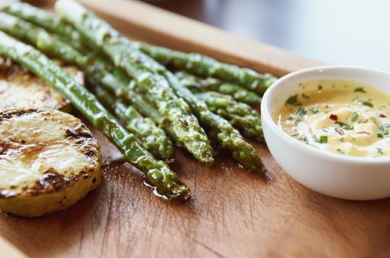 Cowboy Butter grilled Asparagus.